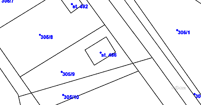 Parcela st. 486 v KÚ Teplice nad Metují, Katastrální mapa
