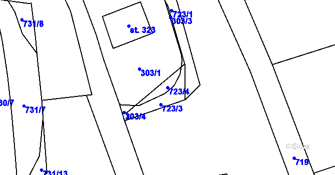 Parcela st. 723/4 v KÚ Teplice nad Metují, Katastrální mapa