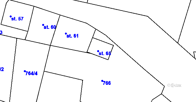 Parcela st. 65 v KÚ Teplička, Katastrální mapa