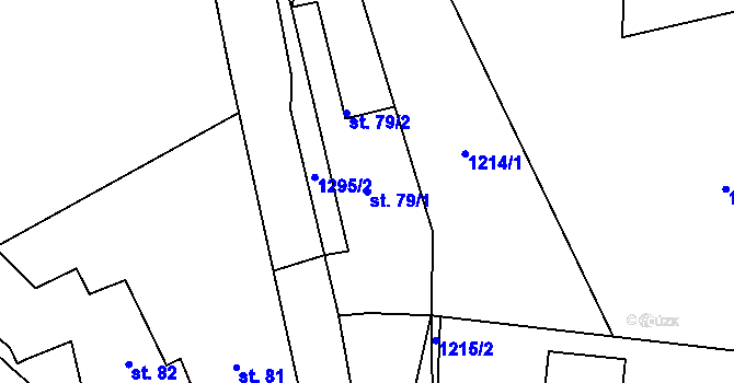 Parcela st. 79/1 v KÚ Teplýšovice, Katastrální mapa