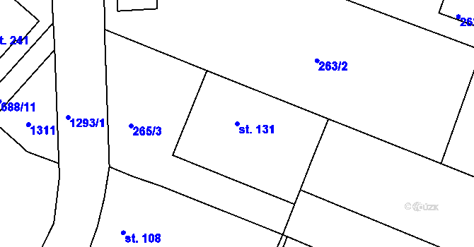 Parcela st. 131 v KÚ Teplýšovice, Katastrální mapa