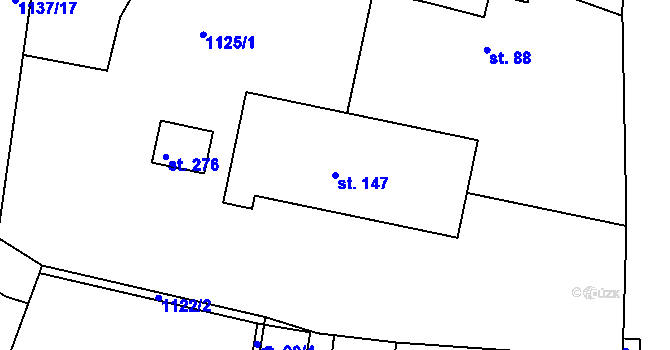 Parcela st. 147 v KÚ Teplýšovice, Katastrální mapa