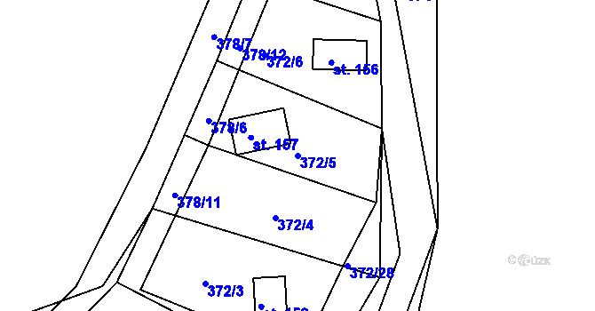 Parcela st. 372/5 v KÚ Teplýšovice, Katastrální mapa