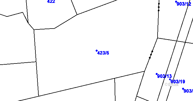 Parcela st. 423/5 v KÚ Teplýšovice, Katastrální mapa