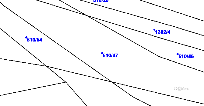Parcela st. 510/47 v KÚ Teplýšovice, Katastrální mapa