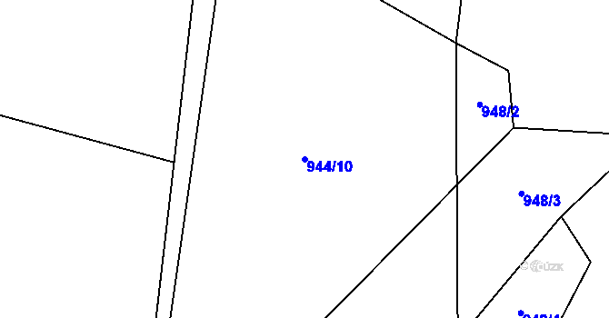 Parcela st. 944/10 v KÚ Teplýšovice, Katastrální mapa