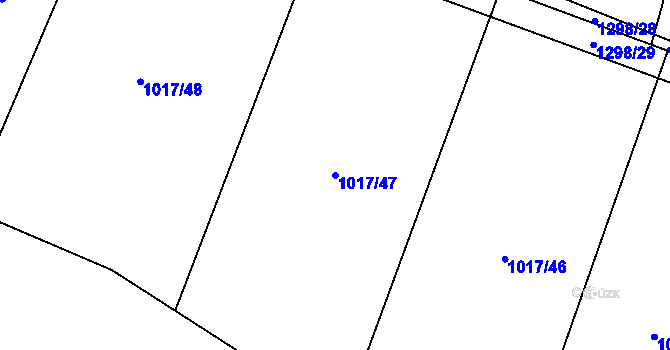 Parcela st. 1017/47 v KÚ Teplýšovice, Katastrální mapa