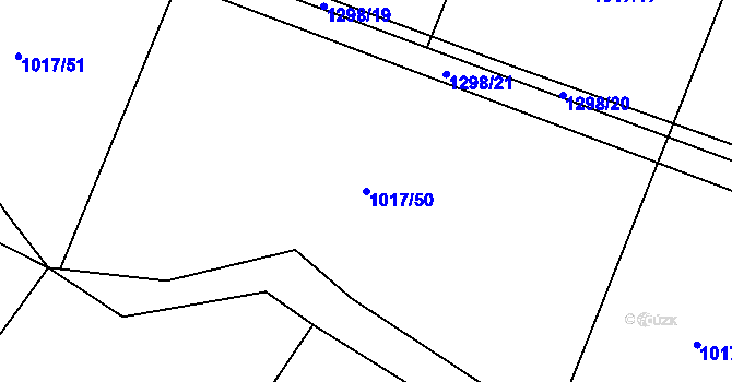 Parcela st. 1017/50 v KÚ Teplýšovice, Katastrální mapa