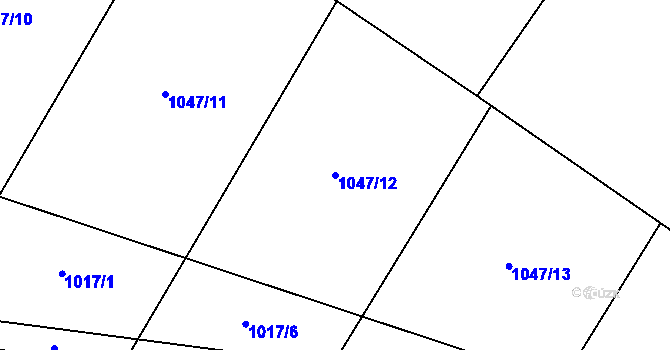 Parcela st. 1047/12 v KÚ Teplýšovice, Katastrální mapa