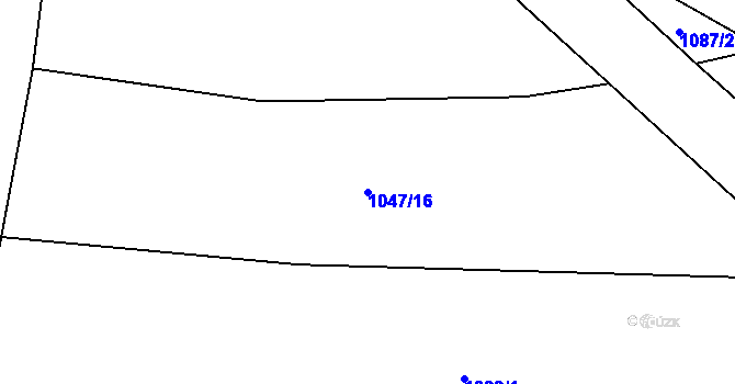 Parcela st. 1047/16 v KÚ Teplýšovice, Katastrální mapa