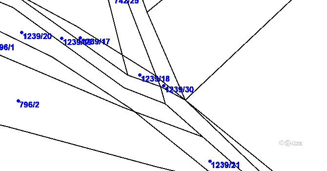 Parcela st. 1239/30 v KÚ Teplýšovice, Katastrální mapa