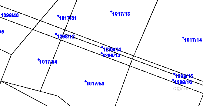 Parcela st. 1298/13 v KÚ Teplýšovice, Katastrální mapa