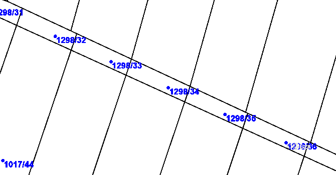 Parcela st. 1298/34 v KÚ Teplýšovice, Katastrální mapa