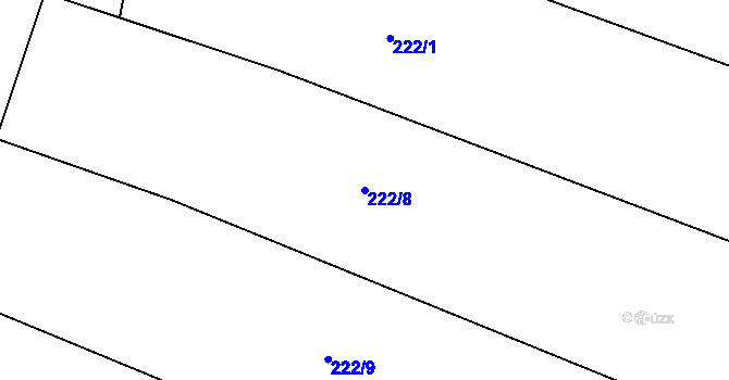 Parcela st. 222/8 v KÚ Teplýšovice, Katastrální mapa