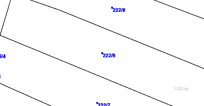Parcela st. 222/9 v KÚ Teplýšovice, Katastrální mapa