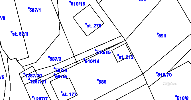 Parcela st. 510/15 v KÚ Teplýšovice, Katastrální mapa