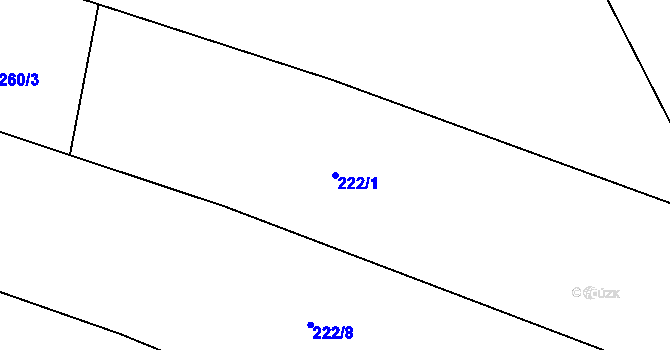 Parcela st. 222/1 v KÚ Teplýšovice, Katastrální mapa