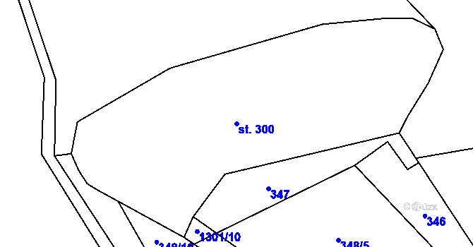 Parcela st. 300 v KÚ Teplýšovice, Katastrální mapa