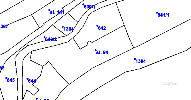 Parcela st. 94 v KÚ Terešov, Katastrální mapa
