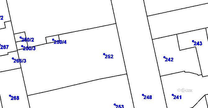 Parcela st. 252 v KÚ Terezín, Katastrální mapa