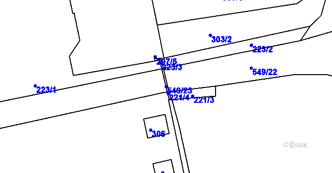Parcela st. 549/23 v KÚ Terezín, Katastrální mapa