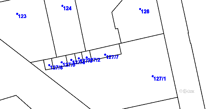 Parcela st. 127/7 v KÚ Terezín, Katastrální mapa