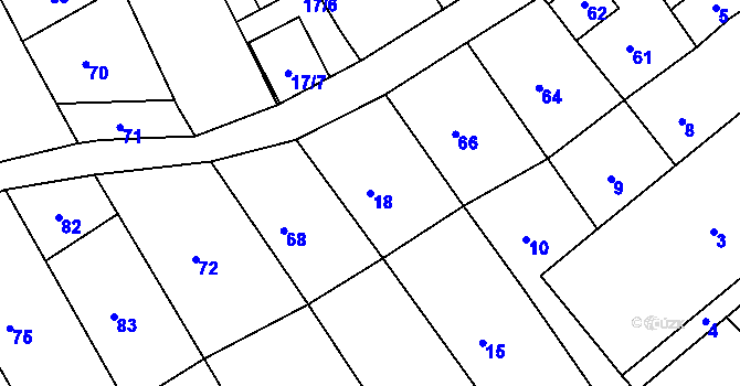 Parcela st. 18 v KÚ Terezín u Čejče, Katastrální mapa