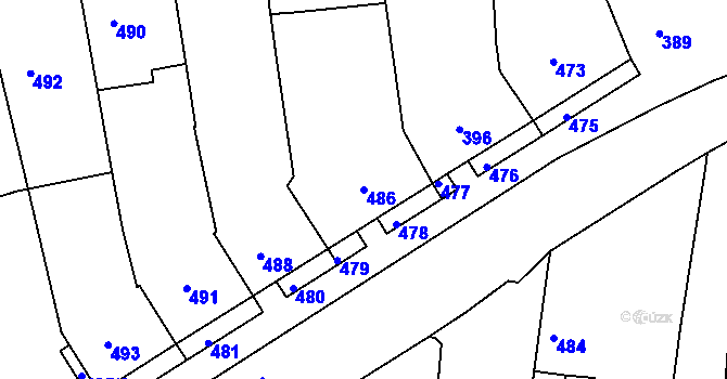 Parcela st. 486 v KÚ Terezín u Čejče, Katastrální mapa