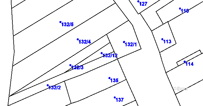 Parcela st. 132/12 v KÚ Terezín u Čejče, Katastrální mapa