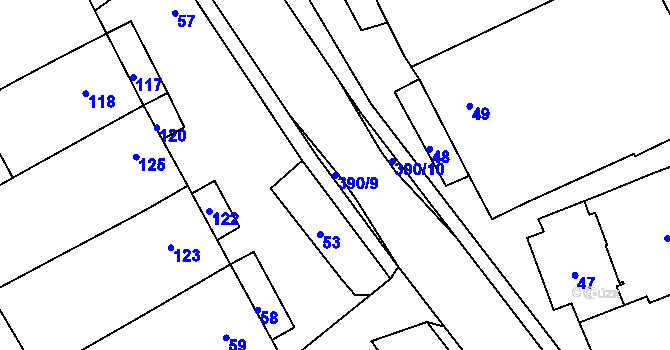 Parcela st. 390/9 v KÚ Terezín u Čejče, Katastrální mapa