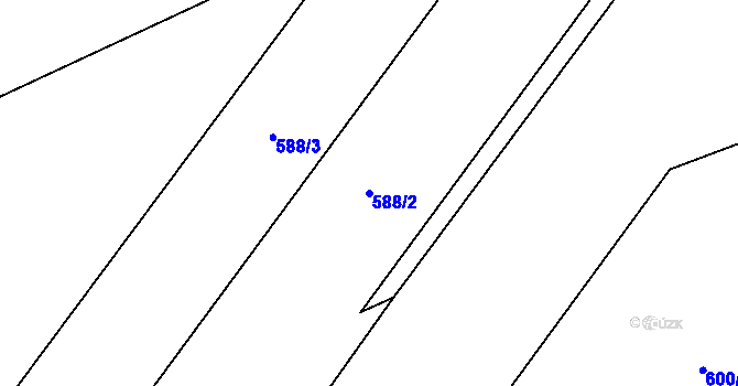 Parcela st. 588/2 v KÚ Tereziny Dary, Katastrální mapa