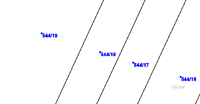 Parcela st. 544/18 v KÚ Tereziny Dary, Katastrální mapa