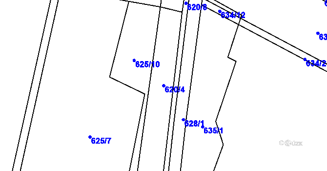 Parcela st. 620/4 v KÚ Tereziny Dary, Katastrální mapa