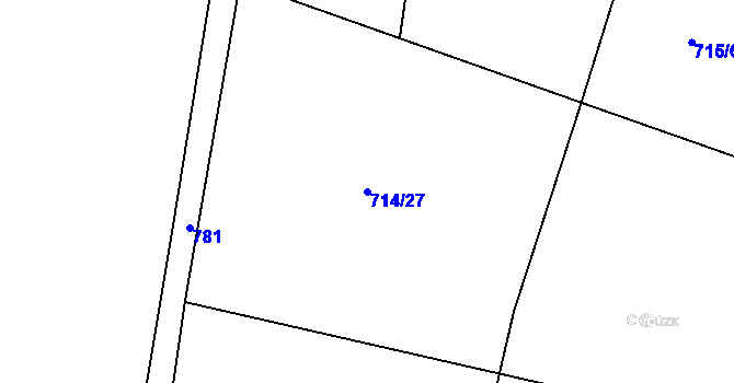 Parcela st. 714/27 v KÚ Tereziny Dary, Katastrální mapa