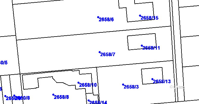 Parcela st. 2658/7 v KÚ Horní Těrlicko, Katastrální mapa