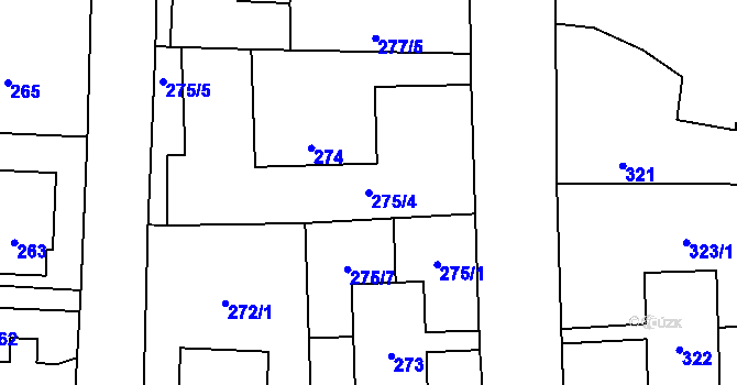 Parcela st. 275/4 v KÚ Horní Těrlicko, Katastrální mapa