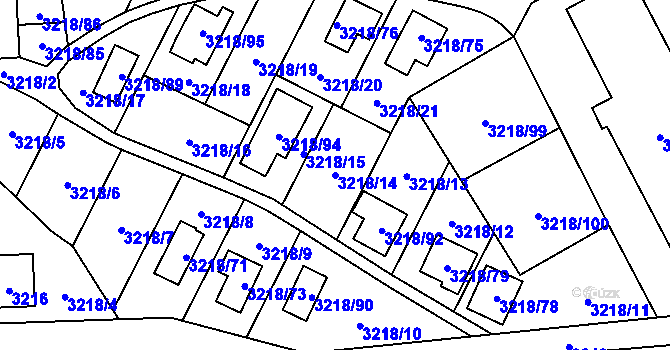 Parcela st. 3218/14 v KÚ Horní Těrlicko, Katastrální mapa