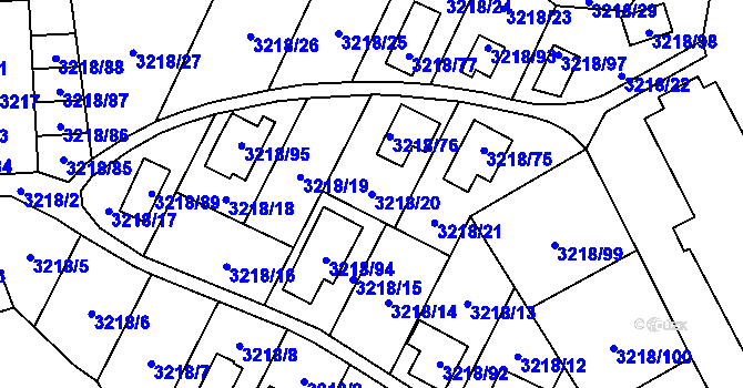 Parcela st. 3218/20 v KÚ Horní Těrlicko, Katastrální mapa