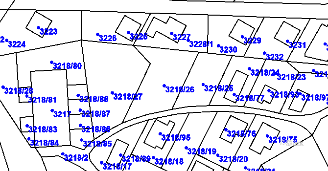 Parcela st. 3218/26 v KÚ Horní Těrlicko, Katastrální mapa