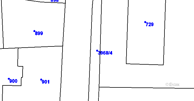 Parcela st. 3968/4 v KÚ Horní Těrlicko, Katastrální mapa