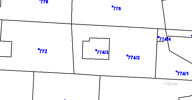 Parcela st. 774/3 v KÚ Horní Těrlicko, Katastrální mapa