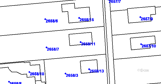 Parcela st. 2658/11 v KÚ Horní Těrlicko, Katastrální mapa