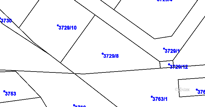 Parcela st. 3729/8 v KÚ Horní Těrlicko, Katastrální mapa