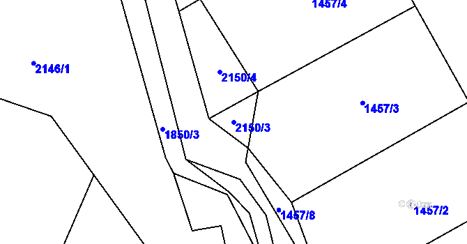 Parcela st. 2150/3 v KÚ Horní Těrlicko, Katastrální mapa