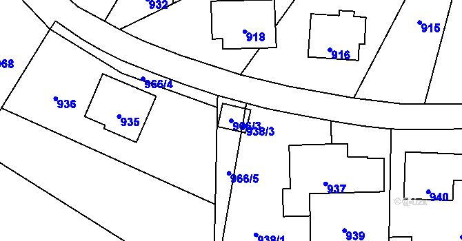 Parcela st. 966/3 v KÚ Horní Těrlicko, Katastrální mapa