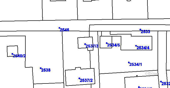 Parcela st. 2537/3 v KÚ Horní Těrlicko, Katastrální mapa