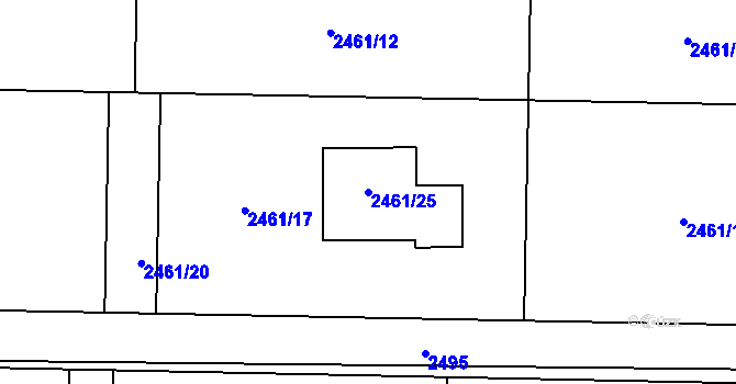 Parcela st. 2461/25 v KÚ Horní Těrlicko, Katastrální mapa