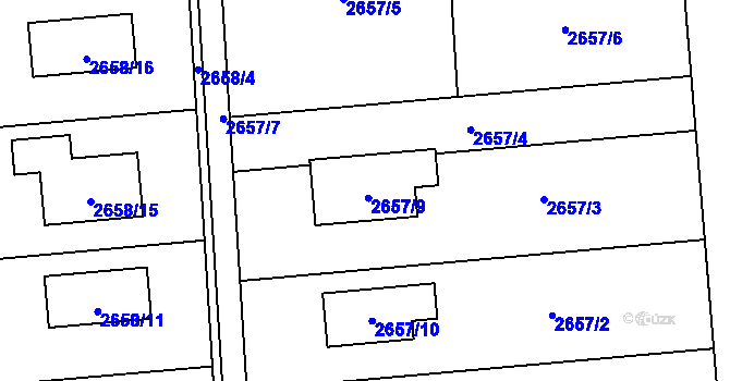 Parcela st. 2657/9 v KÚ Horní Těrlicko, Katastrální mapa
