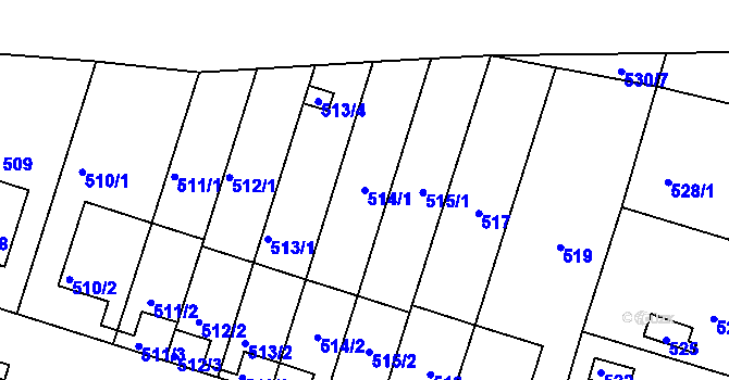 Parcela st. 514/1 v KÚ Horní Těrlicko, Katastrální mapa