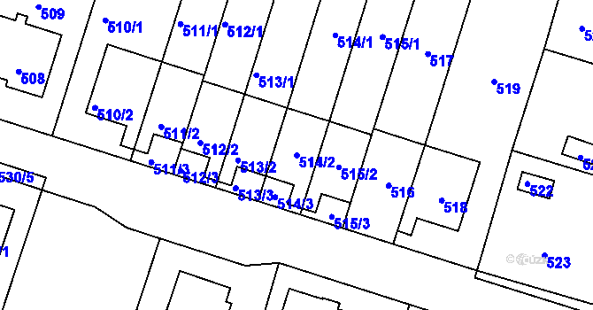 Parcela st. 514/2 v KÚ Horní Těrlicko, Katastrální mapa